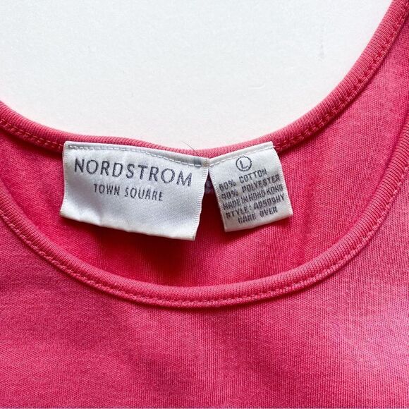 Nordstrom Town Square Women Hot Pink Round Neck Tank Top Sleeveless Size L - Picture 3 of 8